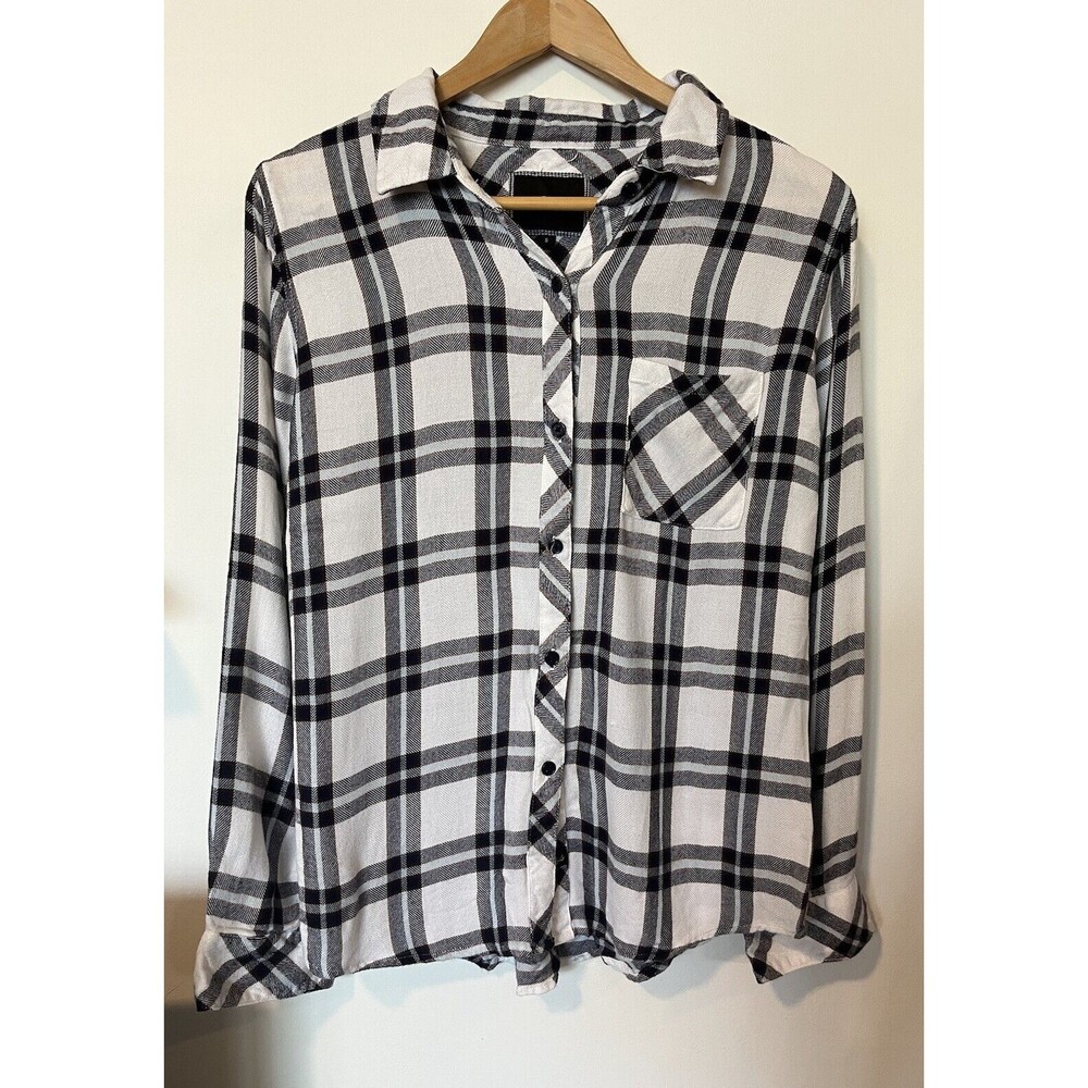 Rails White Black Red Plaid Button Up Flannel Shirt Size Small